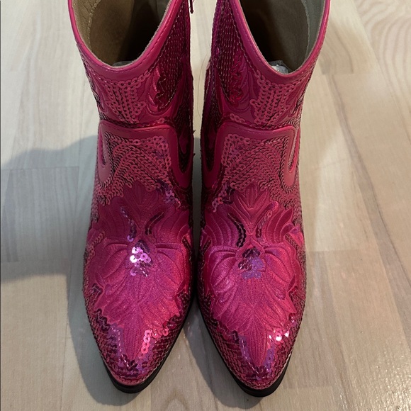 Shoes - Cowgirl pink magenta shiny sequins western cowboy boots women’s girls